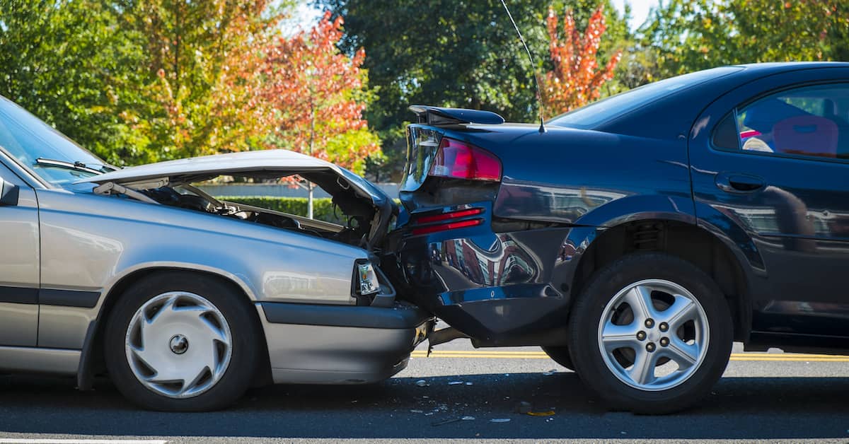 Two cars after a car crash. | Colling Gilbert Wright