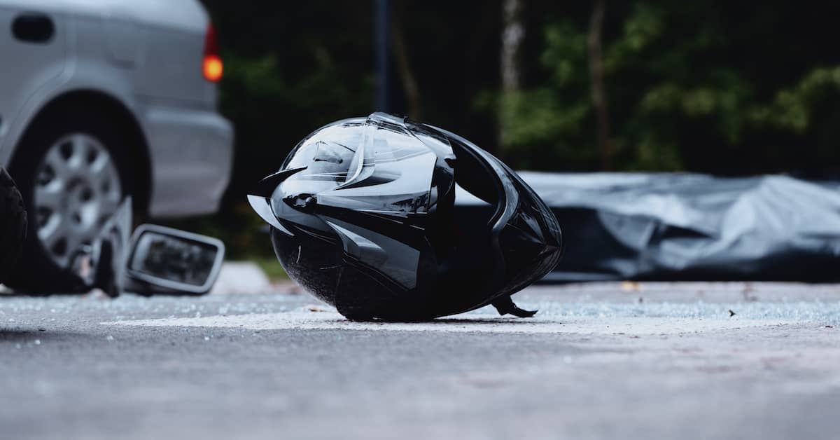 motorcycle accident with helmet