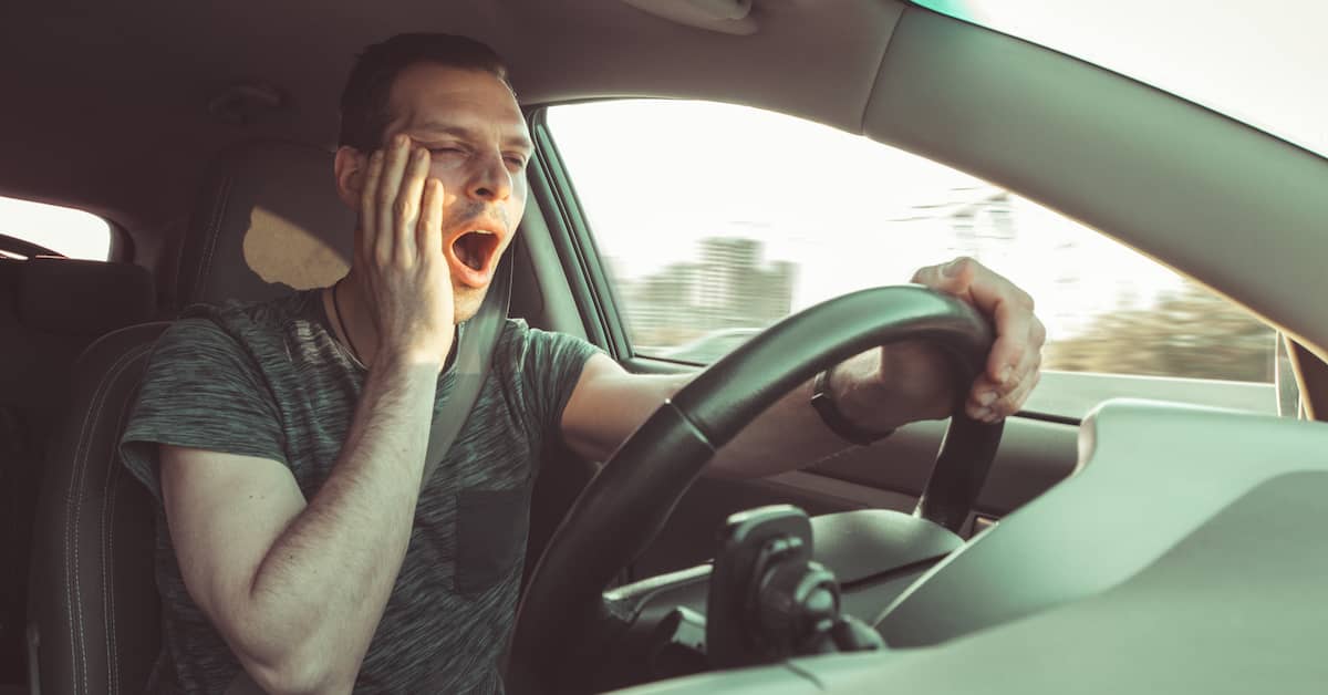 a drowsy driver before an accident | Colling Gilbert Wright