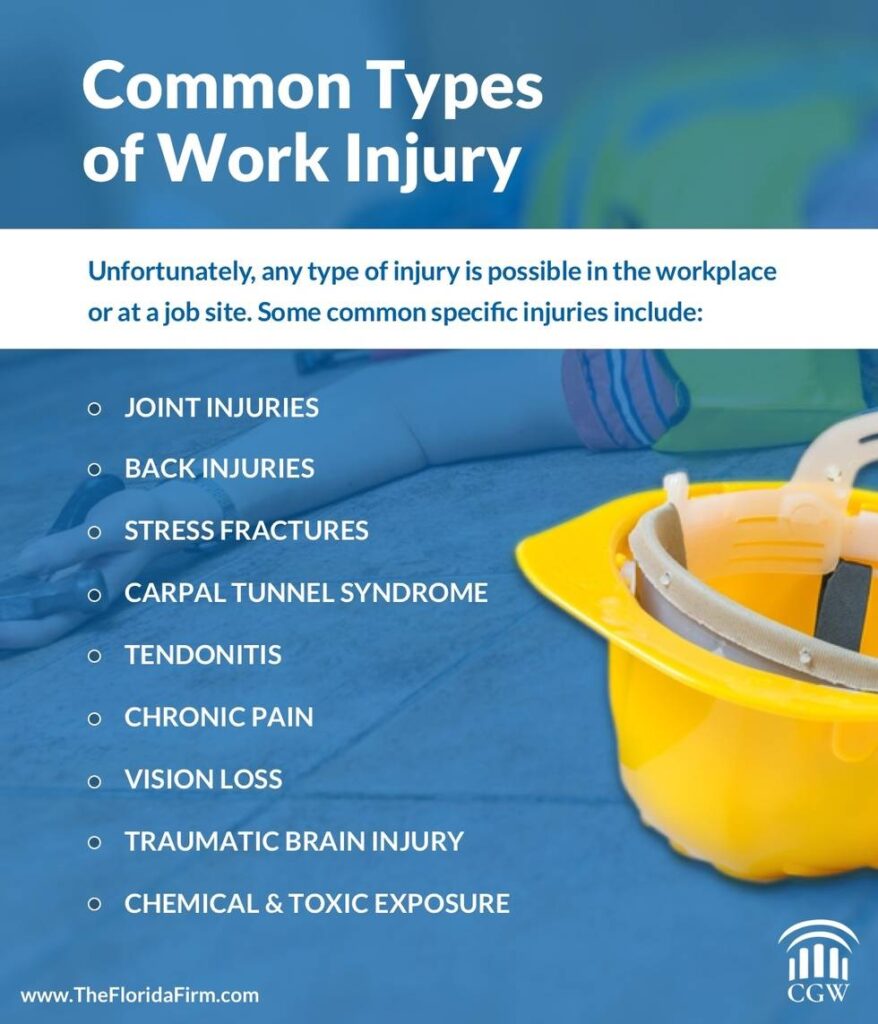 common types of work injury workers' compensation lawyer